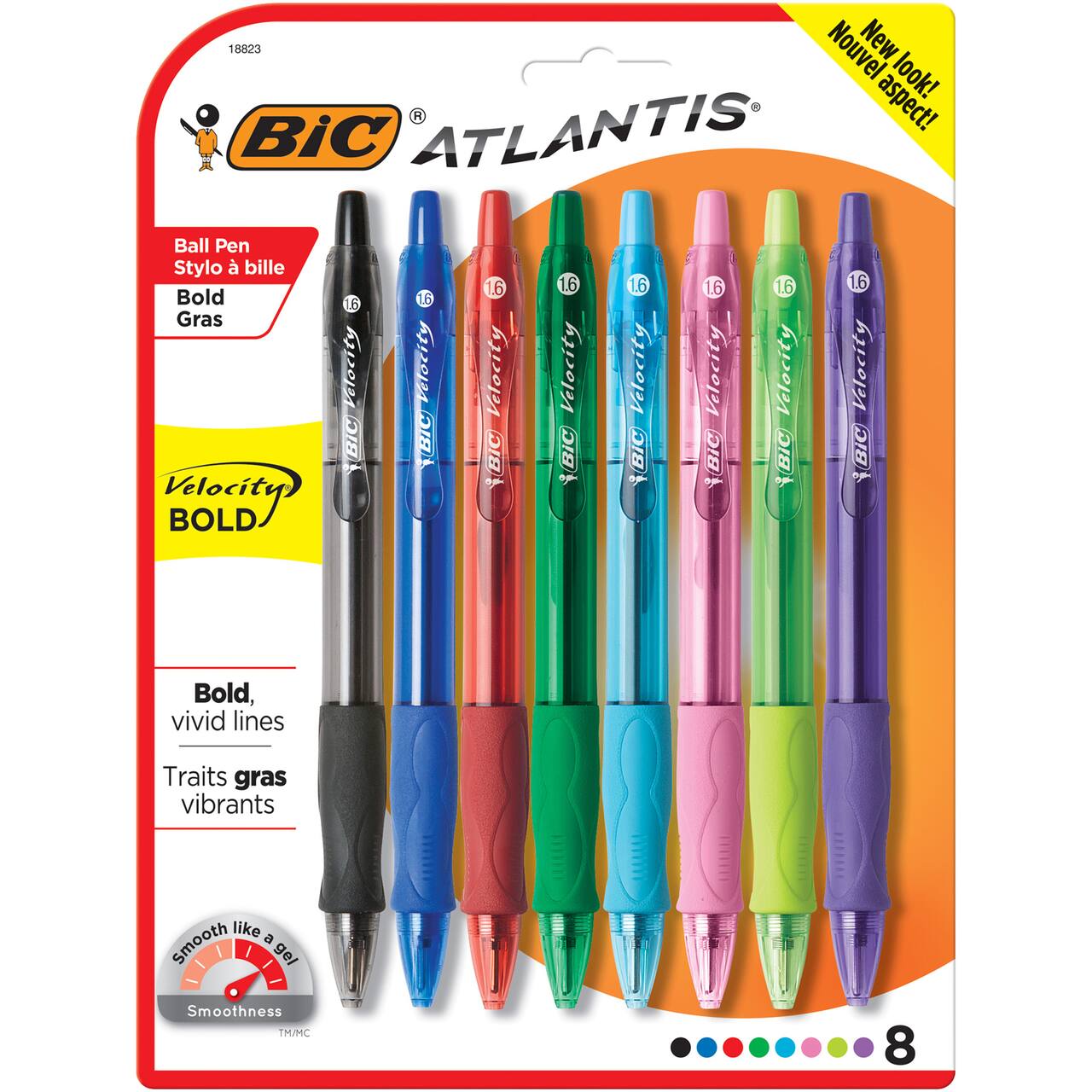 BiC® Velocity® Bold Fashion Retractable Ball Pens, 3 Packs